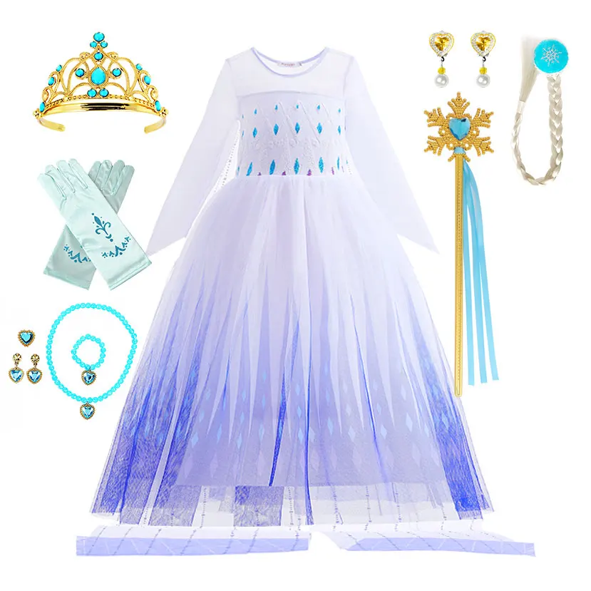 Déguisement Princesse Elsa Complet Fille Robe et Accessoires