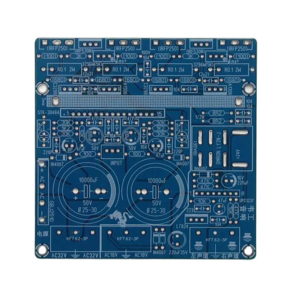

STK3048A Push Field Effect Tube (Can Also Bipolar Tube) Power Amplifier Board PCB 2X100W