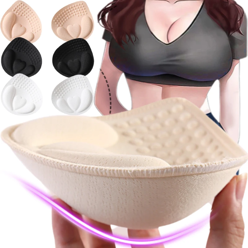 Bra Pads Inserts 3D Removable Push Up Women Underwear Breast Lift Breathable Sponge Padded Bra Pad Lining Swimsuit Insert