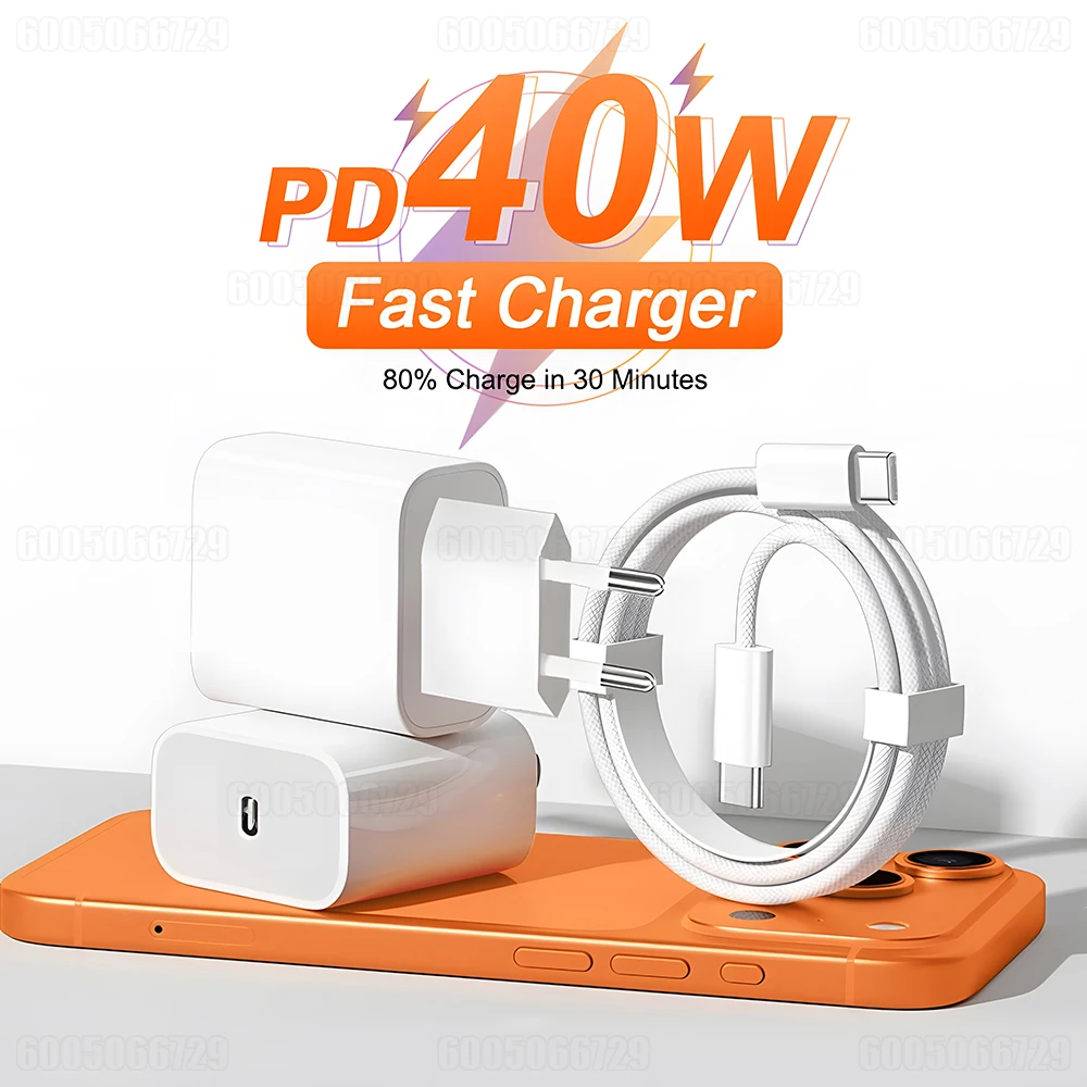 รูปสินค้า อะแดปเตอร์ชาร์จเร็ว USB-C 40W สำหรับ iPhone ทุกรุ่น