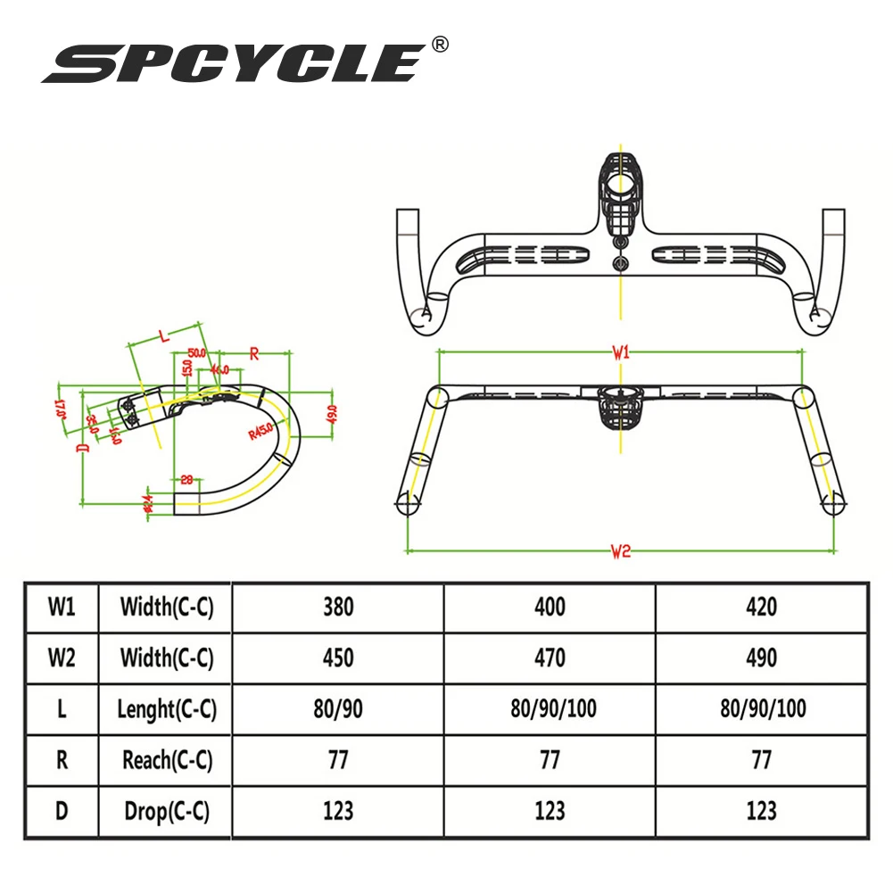 Guidon Carbone Gravier Avec Câbles Cachés - 28,6/31,8 Mm Tige Intégrée - Vélo Route