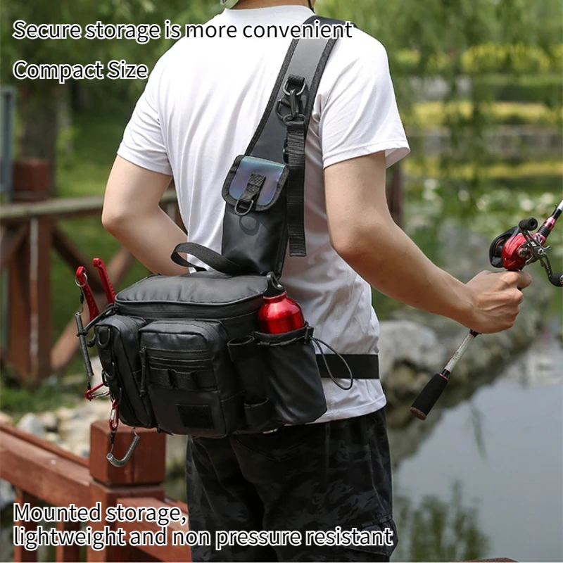 High End Waterproof Luya Waist Bag Multifunctional Outdoor Single Shoulder Crossbody Bag, Suitable for Sports Travel and Fishing