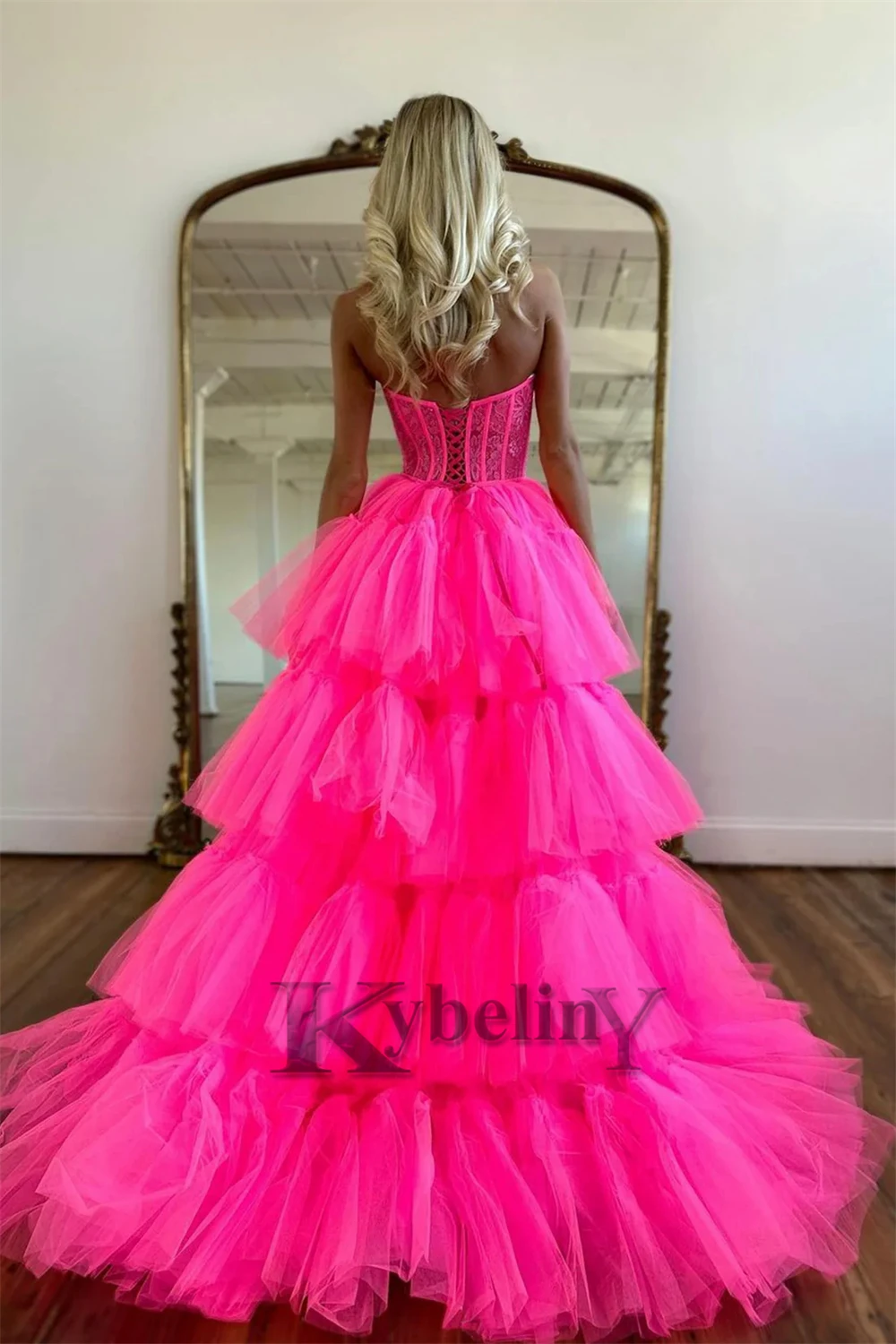 Kybeliny Modest Prom Dresses High Low Tiered Sweetheat A-line Evening Gowns  Vestidos De Fiesta 2023 For Women Drop Shipping