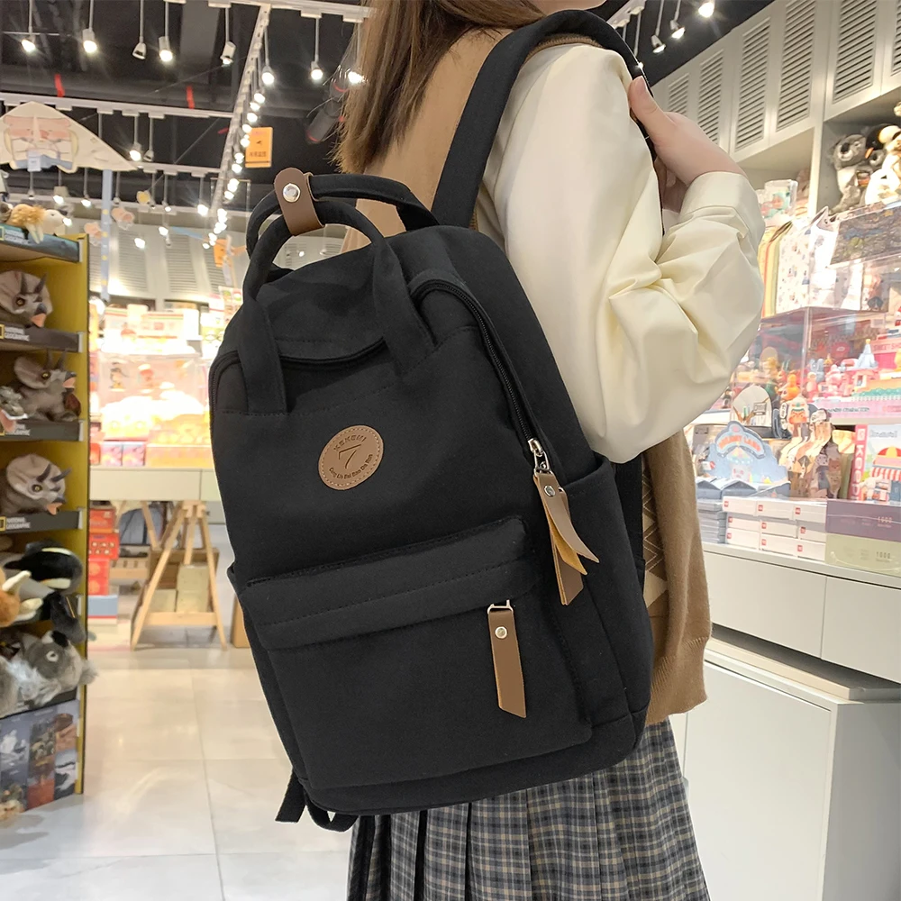 Brand Women Canvas College Backpack Men Female Retro Travel