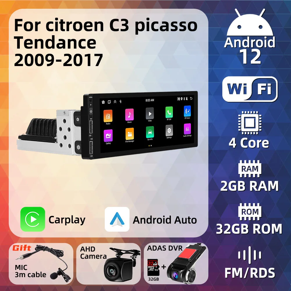 AUTORADIO : 98016070XT01  CITROEN C3 PICASSO Phase 1 (de Fév-2009 à  Aoû-2012)