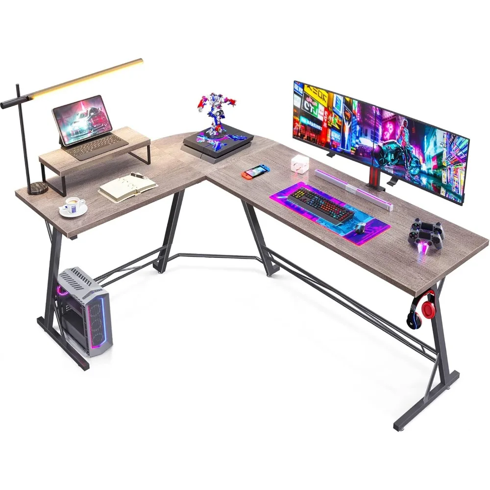 Casaottima Gaming Desk L Shaped Computer Desk, Corner Desk for Home Office with Monitor Stand 66