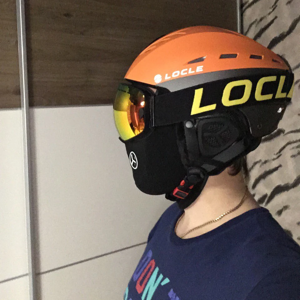 LOCLE Ski Goggles Men Women Double Layers UV400 Anti-fog Ski Eyewear Skiing Glasses Snowboard Skateboard Motocross Ski Masks 3