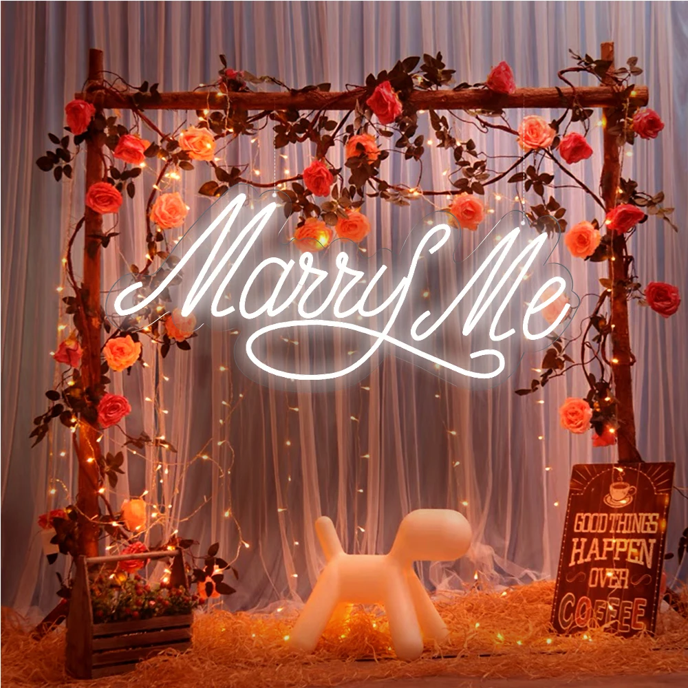 30 inch LED neon sign light will you marry me wedding proposal backdrop personalised party Valentine's Day decoration wall led neon lights you are beautiful neon sign will you marry me lights for wedding party visual art party club bar room wall decor