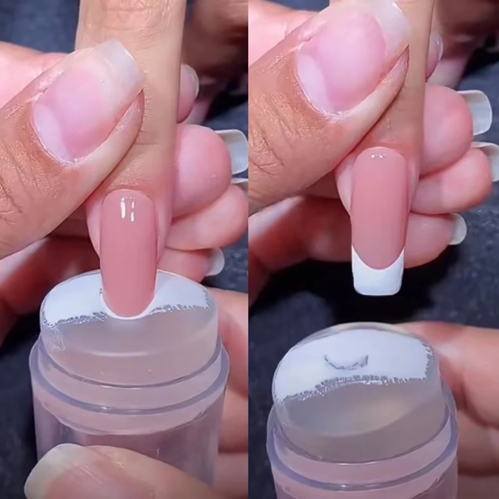 1Pcs 투명 실리콘 네일 아트 스탬핑 키트 스크레이퍼 프랑스어 팁 네일 스탬프..