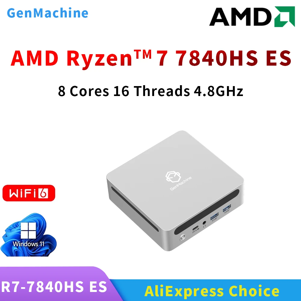 Ryzen 7840HS ES品 / GenMachine / ベアボーン Genmachine AMD Ryzen 7 7840HS ES MINI PC 8 Core 16 Thread