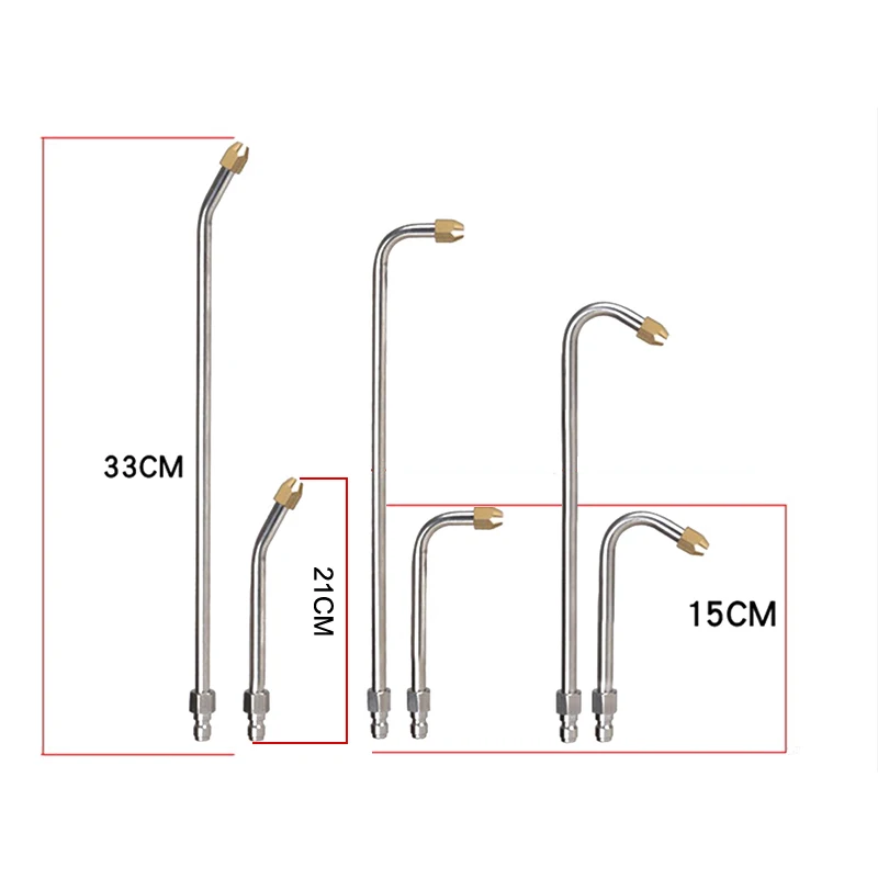 Description Picture 2 of item25°/90° High Pressure Power Water Gun Extension Spray Wand Nozzle 1/4" U-Shape Angled Lance Cleaning Tool