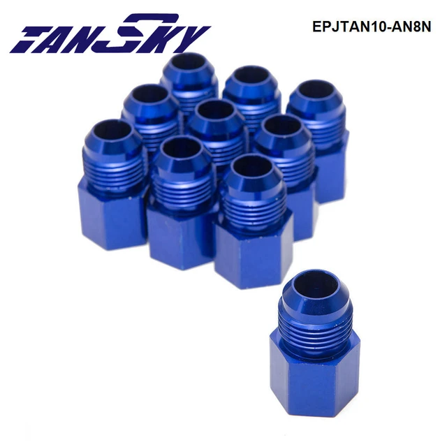 Tansky 10 teile/los Fitting Flare Reducer Buchse-8 ein zu männlich-10an  Blue Flare Reducer Fitting Adapter EPJTAN10-AN8N