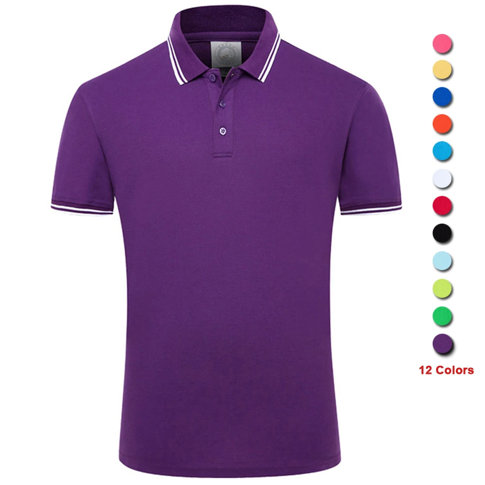 Polo Shirt Men Cotton Short Sleeve Men's Luxury Cotton Polo Shirt