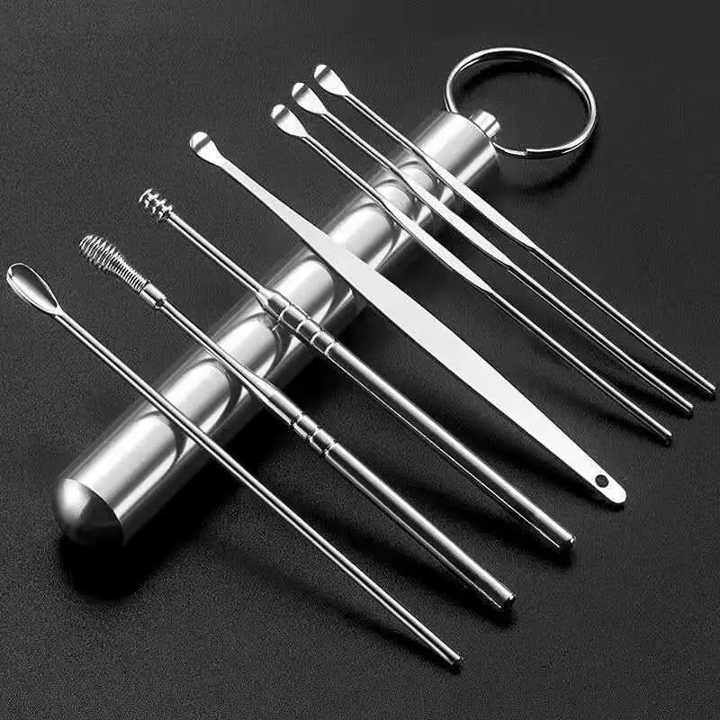 6 Piece set Ear Picking Spoon Ear Picking Tool Set for Adult and Children Ear Picking Spoon Household Use 5