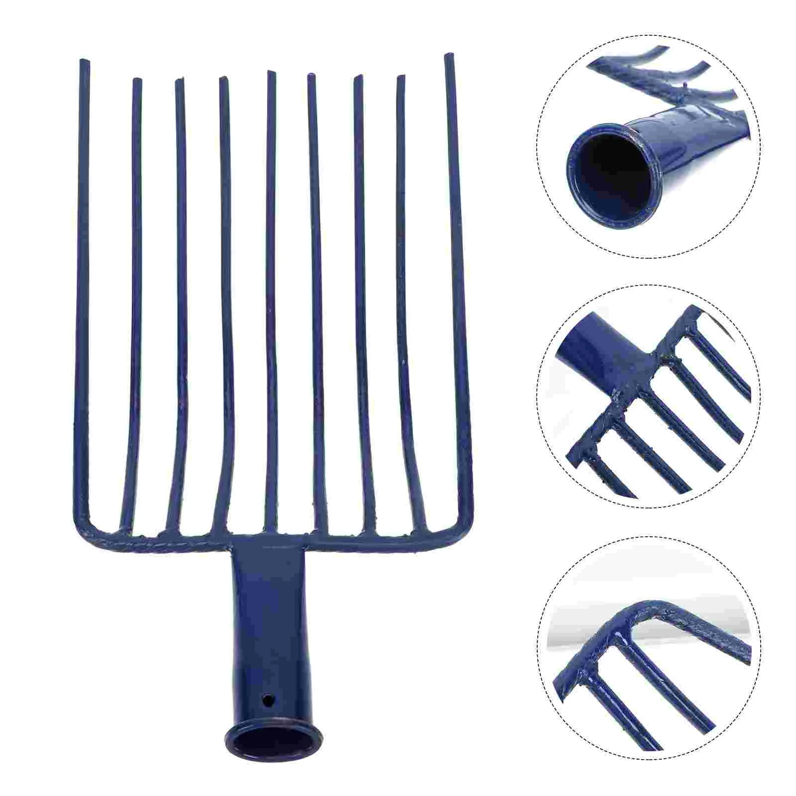 Without Handle Nine-toothed Fork Fall Leaf Rake Steel Bow Rakes Lawns Grass