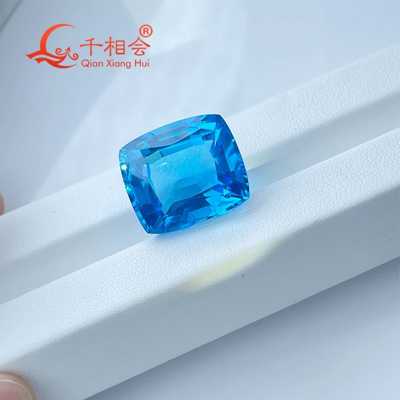 31ct Natural Blue Topaz Cushion Shape Gemstone Loose Stone Certified Jewelry Making Cut Quality