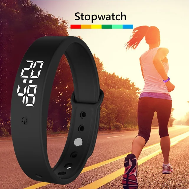 V9 Monitor de temperatura corporal Termómetro Alarma de vibración Pulsera  Pulsera inteligente