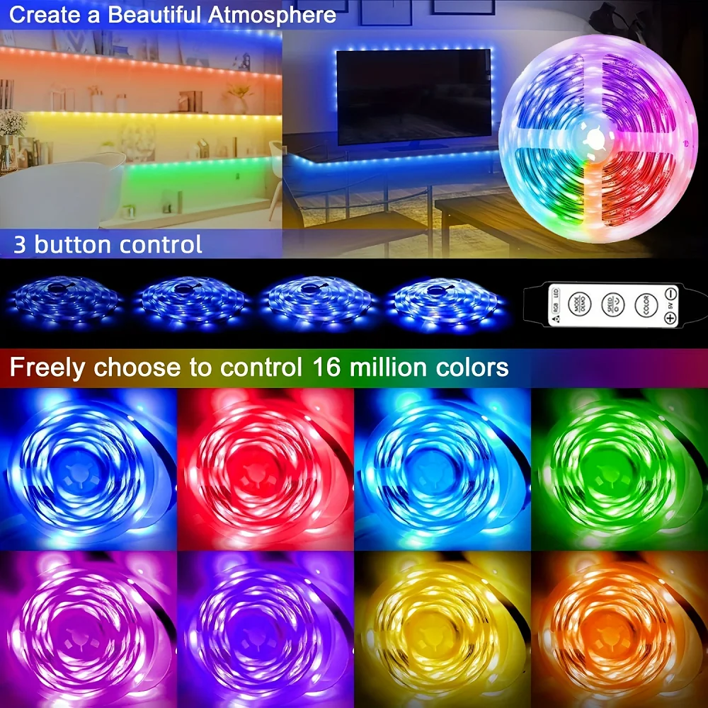 Led Strip Lights DAYBETTER 32.8 Ft RGB Color Changing Led Light