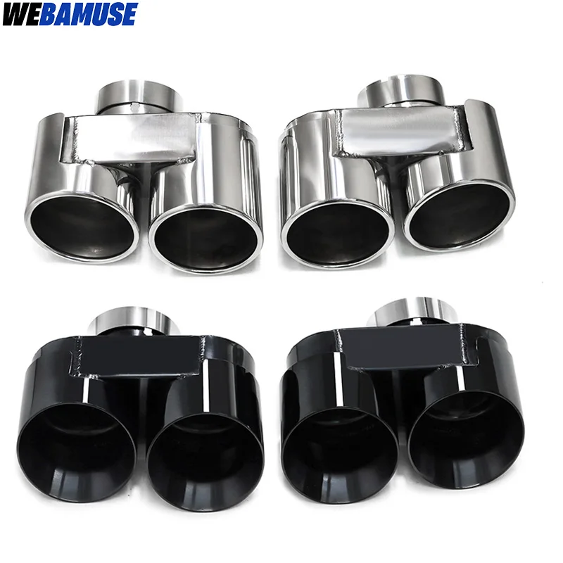Quad Carbon Fiber Exhaust Tip Dual Outlet Stainless Steel Muffler Exhaust System Tailpipe For BMW G20 G21 330i 330d 320d