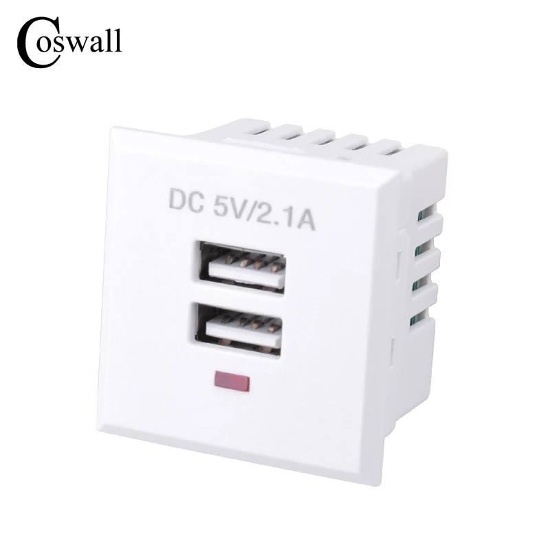 COSWALL Table Socket Module 5V 2.1A Maximum LED Indicator Quality Snap-in Embedded USB & Type C / Dual USB Charging Outlet electrical power socket electrical sockets