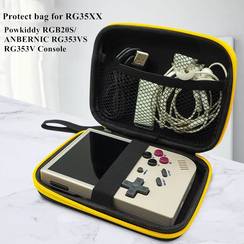 Borsa Con Manico Portatile Per Anbernic Rg35Xx Plus Xu10 R36S Rg353V Rg353Vs Powkiddy Rgb20S Console Protect Case Storage Box Regalo Per Bambini