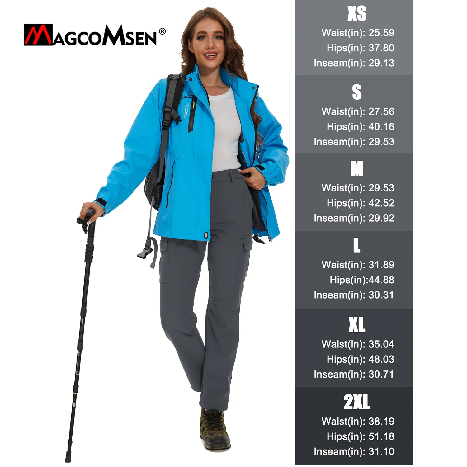 MAGCOMSEN Pantalones forrados de lana para mujer, pantalones cargo