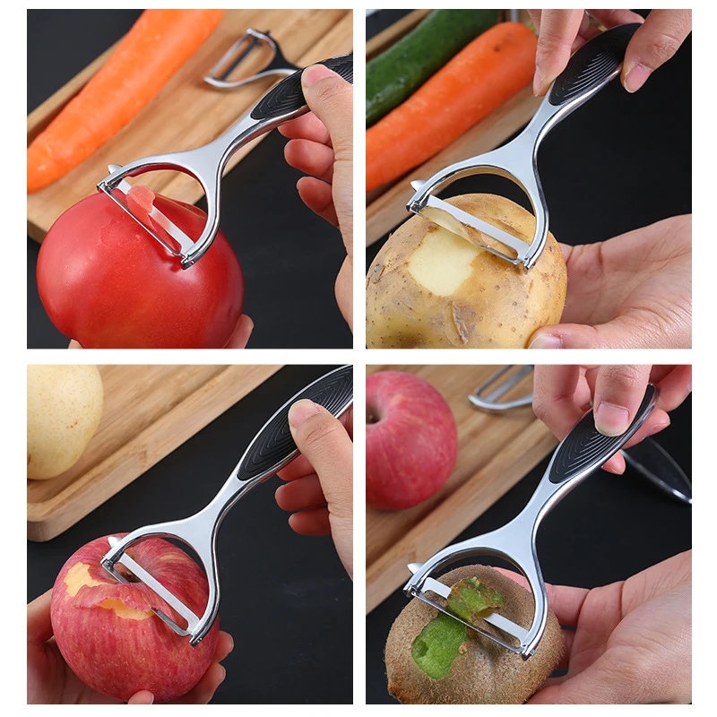 2Pcs Heavy Duty Chrome Alloy Kitchen Potato Peeler Fruit Vegetable Rapid  Slicer