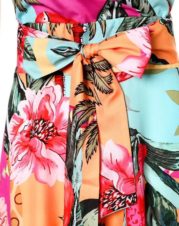 Women's Boho Floral Maxi Dress - Sleeveless V-Neck Summer Sundress For Beach & Vacation