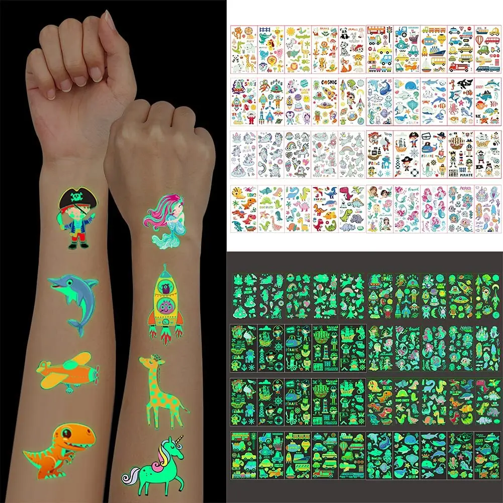 Tatuajes de niños, tatuajes temporales de colores brillantes, : :  Juguetes y juegos