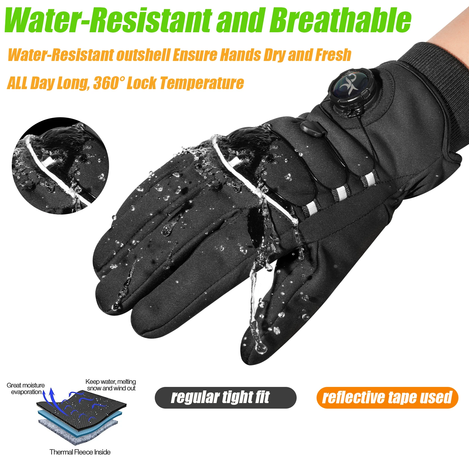 Winter Gloves for Men  -20°F 3M Thinsulate Cold Weather Gloves for Cycling Running Shiing 2