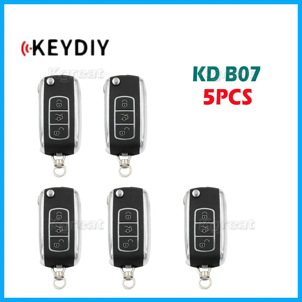 

Универсальный дистанционный ключ KEYDIY KD B07 для Bentley Style, 3-кнопочный автомобильный пульт дистанционного управления серии B для KD900/KDMINI/Φ, программатор ключей, 5 шт.
