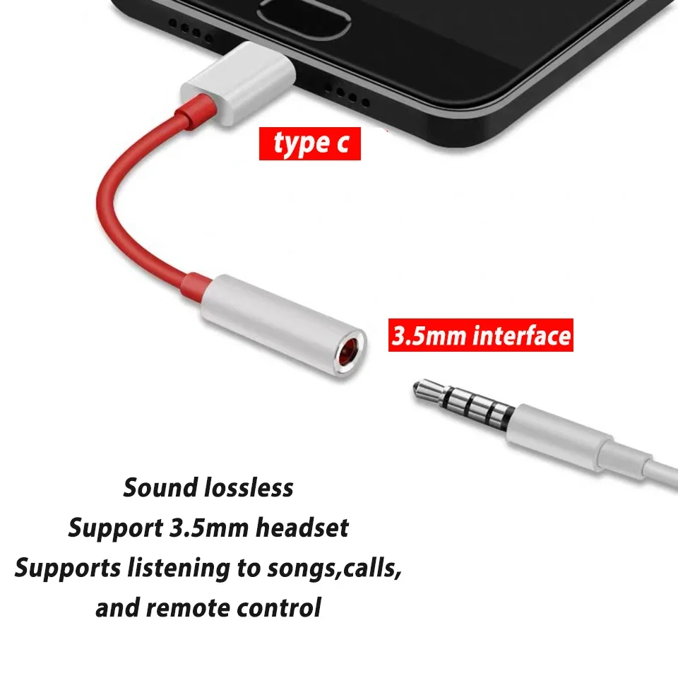 Oneplus Type C To 3.5mm Cable Audio Adapter For Oneplus 12 Open Nord CE 3 10 11 9t 9 Pro 8