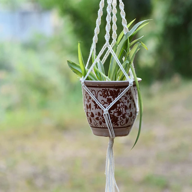 9 Styles Pot Holder Makrame Növényi Függő Ültető Kosár Jute Fonott Kötél Kézműves - Image 6