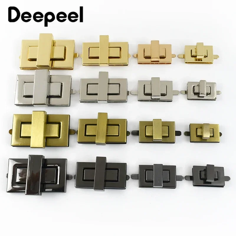 Deepeel 금속 잠금 버클 가방, 회전 트위스트 잠금 걸쇠, 핸드백 지갑 장식 클로저 버클, 가방 래치, DIY 액세서리, 2 개