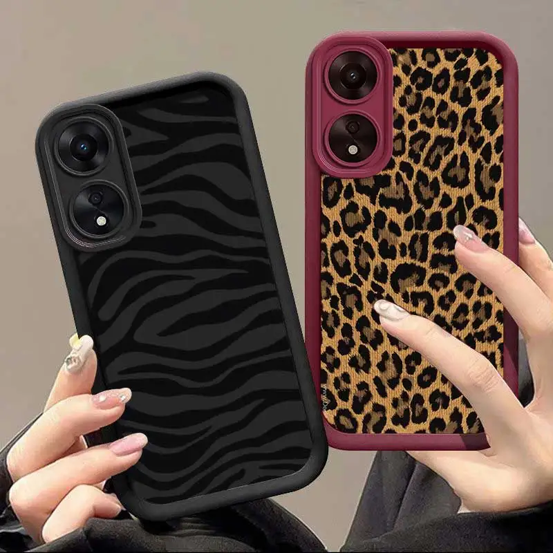 A78 funda de teléfono con escalera de ojo de cielo elegancia leopardo para OPPO A98 A96 A95 A94 A93 A92 A91 A83 A79 A77 A76 A74 A73 A72 A58 A57 A55