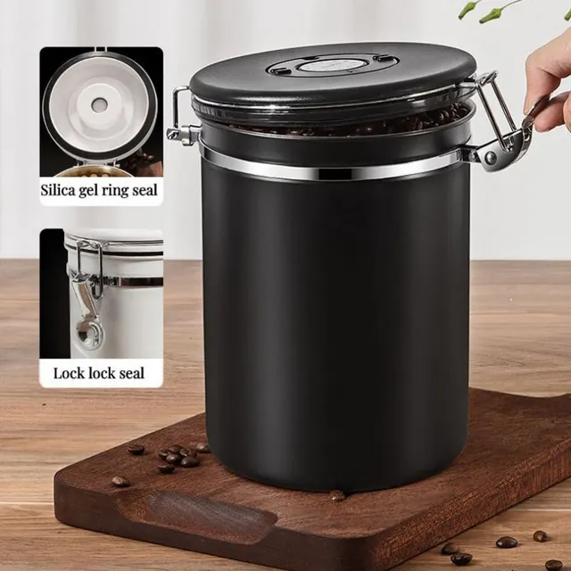1 Set Airtight Coffee Container with Spoon 5