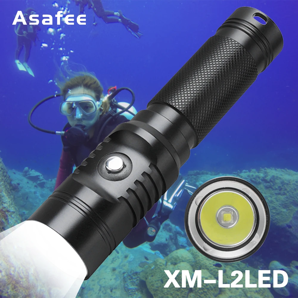 

Asafee Diving Flashlight L2 Lamp Beads Aluminum Alloy Shell Anti-Corrosion Anti-scratch Underwater Special Diving Flashlight