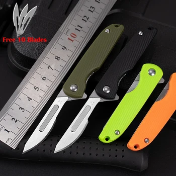 Multi Colors Mini Nylon Glass Scalpel EDC Folding Scalpels Unpacking Open Box Tools Free 10 Blade Outdoor Pocket Key Knife 1