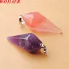 fashion 1pcs natural crystal stone pyramid chakra amulet pendants necklaces for women Jewelry charm point Amethyst BZ905 3