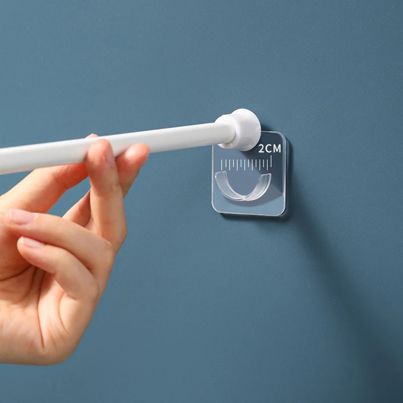 Strong Curtain Rod Bracket Holder Hooks For Wall Adhesive Bathroom Shower Rod Tension Retainer No Drilling Stick For Closet self adhesive wall hooks adhesive hooks self adhesive hooks adhesive wall hooks wall mount hooks