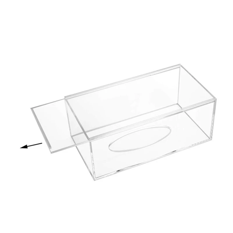 Description Picture 5 of itemClear Acrylic Tissue Box Holder Simple Rectangular Paper Napkin Cointainer Oragnizer For Car Home End Table Household Supplies