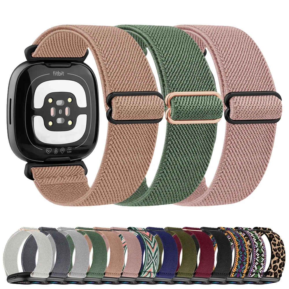 Fitbit Versa 3/Versa 4 용 탄성 나일론 시계 스트랩, Fitbit Sense/ Sense 2 용 시계 밴드, 손목 교체 Fitbit Versa 3/Versa 4 용 탄성 나일론 시계 스트랩, Fitbit Sense/ Sense 2 용 시계 밴드, 손목 교체