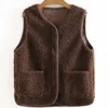 Fashionable Integrated Women's Vest Double Layer Flocking Vest Autumn/Winter Style Jacket Crew Neck Design For All Seasons