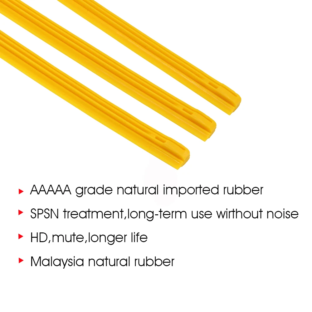 2 PCS Yellow Car Wiper Blade for Hybrid Type Wiper Blade Silica Gel Silicon Refill Strips 8mm 14\