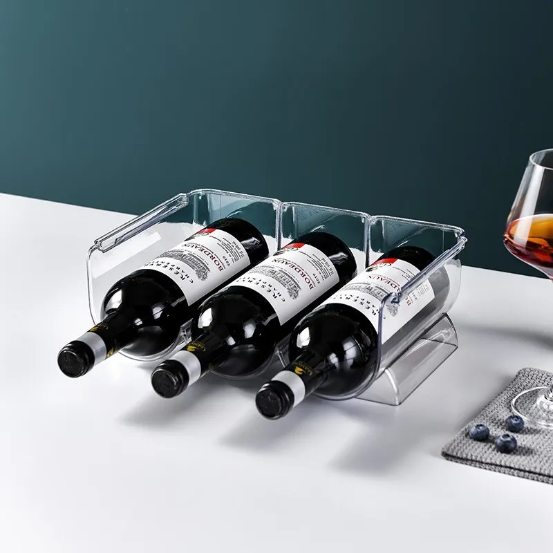 Red Wine Wine Display Rack Bottle Holder Refrigerator Organizer Transparent Universal Storage Box Water Bottle Organizer Durable 5