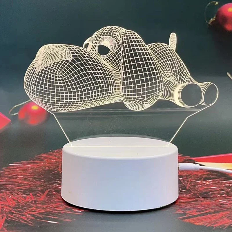 

16 colors 3D Small Night Lamp Company Creative Activity Gift Advertising Gift Atmosphere Bedside Acrylic Table Lamp Printed Logo
