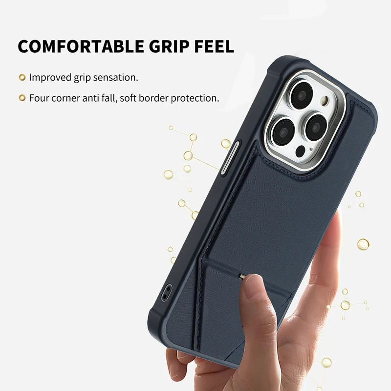 Custodia di ricarica magnetica per iPhone 17 16 15 14 13 Pro Max 16e 16 15 Plus, custodia antiurto con supporto, custodia elegante e di lusso_voghion.com