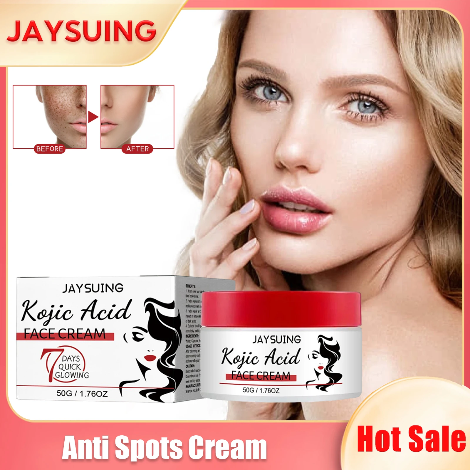 KojicAcidFaceCreamFadeDarkSpotsAntiAgingWrinkleFirming