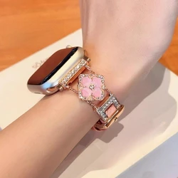 Gold Feeling Five - Flower Genuine Leather Handmade Watch Strap - 42mm44mm45mm49mm46mm (PG - 945 - a)