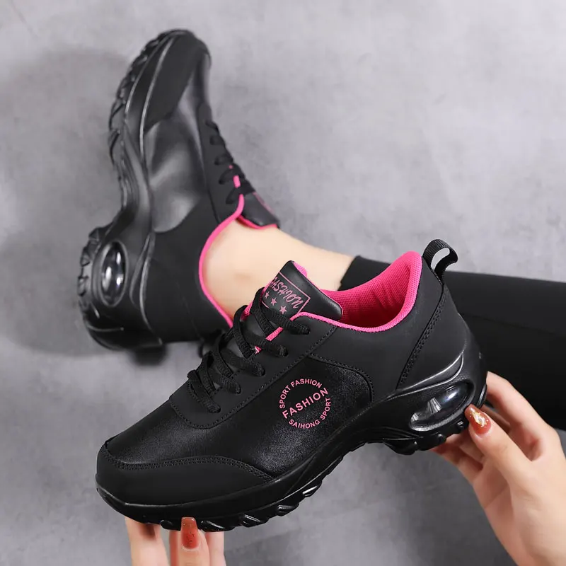 Women Toning Shoes Soft Air Cushioning Fitness Shoes Damping Running Non Slip Ladies Tennis Sports Trainers Walking
